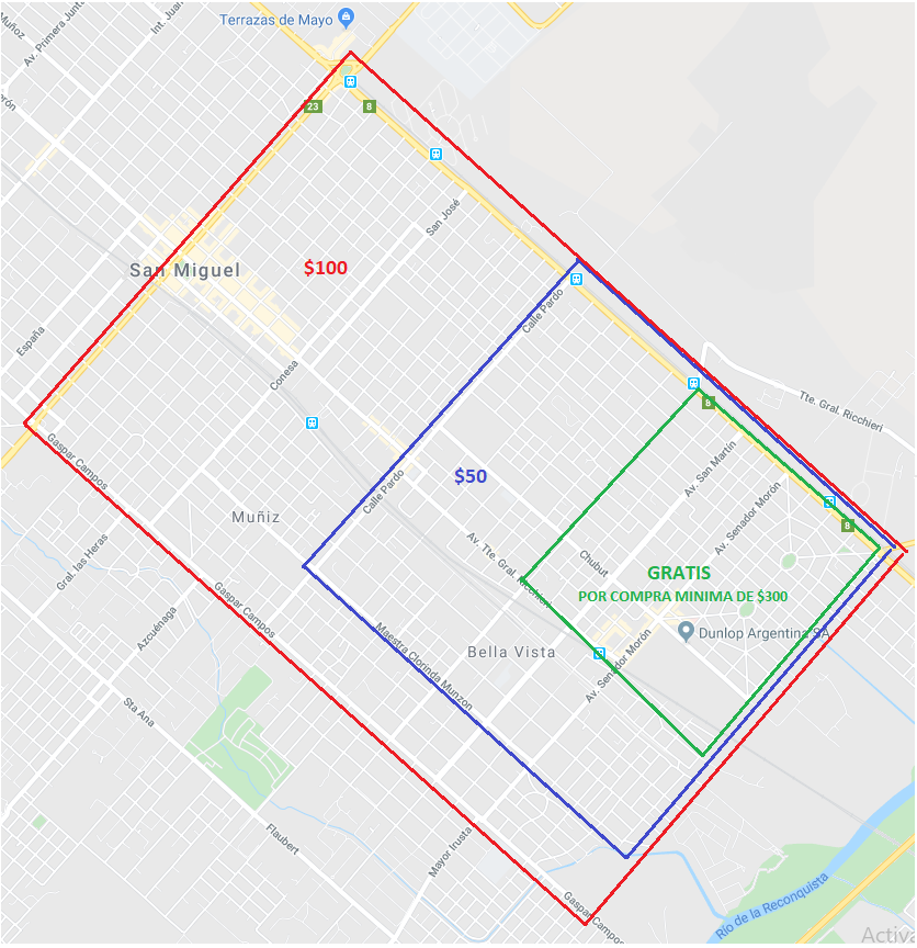 Chequea en el mapa si estas dentro de la zona de entrega a domicilio!!